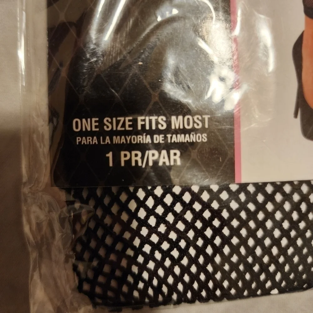 NWT Black Footless Fishnet Tights One Size Fits Most Sexy Lingerie Cosplay New
